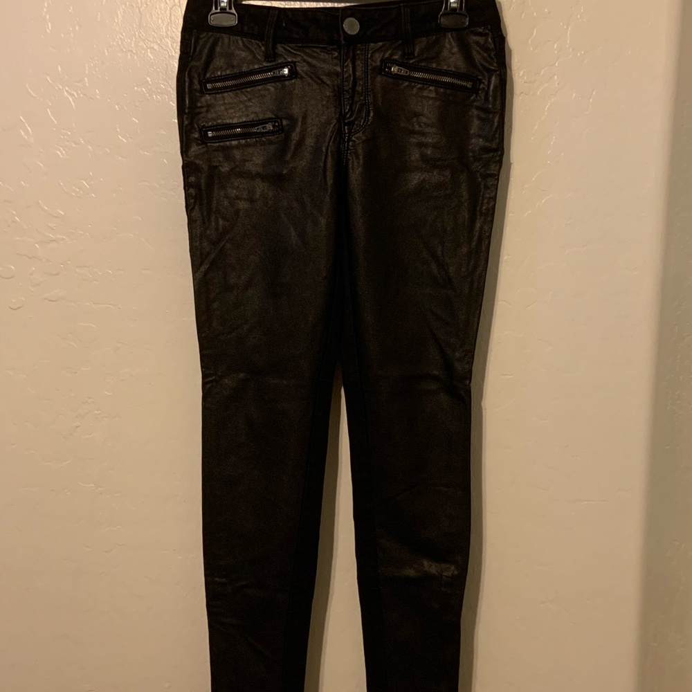 Kendal & Kylie Faux Leather Front Pants